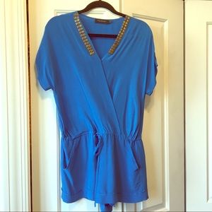 MM Couture blue silk romper
